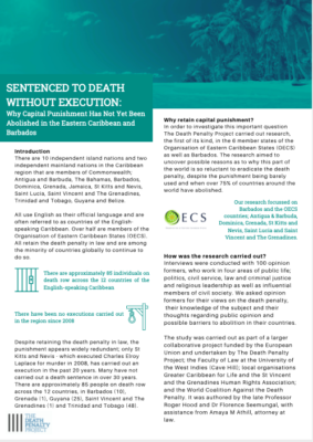 The Death Penalty in the Eastern Caribbean and Barbados