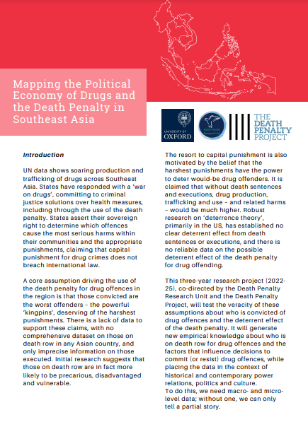 Mapping the Political Economy of Drugs and the Death Penalty in Southeast Asia 